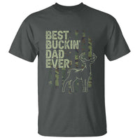 Funny Best Buckin Dad Ever T Shirt Deer Hunting Camo American Flag