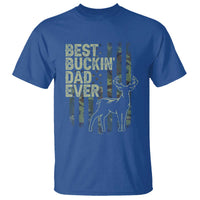 Funny Best Buckin Dad Ever T Shirt Deer Hunting Camo American Flag
