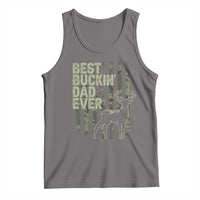 Funny Best Buckin Dad Ever Tank Top Deer Hunting Camo American Flag
