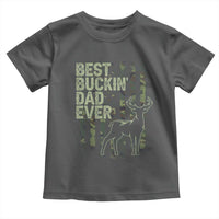 Funny Best Buckin Dad Ever Toddler T Shirt Deer Hunting Camo American Flag