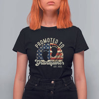 Funny Promoted To Grandfather 2025 T Shirt For Women Newborn Vintage American Flag