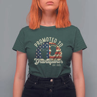 Funny Promoted To Grandfather 2025 T Shirt For Women Newborn Vintage American Flag