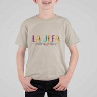 Funny Mexican Spanish La Jefa Boss T Shirt For Kid Mexican Flowers