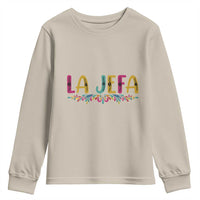 Funny Mexican Spanish La Jefa Boss Youth Sweatshirt Mexican Flowers
