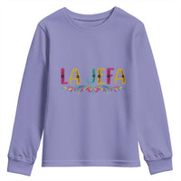Funny Mexican Spanish La Jefa Boss Youth Sweatshirt Mexican Flowers