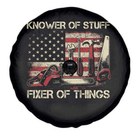 Knower Of Stuff Fixer Of Things Spare Tire Cover Funny Handyman Fathers Day American Flag