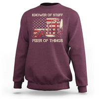 Knower Of Stuff Fixer Of Things Sweatshirt Funny Handyman Fathers Day American Flag