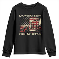 Knower Of Stuff Fixer Of Things Youth Sweatshirt Funny Handyman Fathers Day American Flag