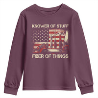 Knower Of Stuff Fixer Of Things Youth Sweatshirt Funny Handyman Fathers Day American Flag
