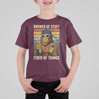 Knower Of Stuff Fixer Of Things T Shirt For Kid Mechanic Bigfoot Dad