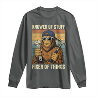 Knower Of Stuff Fixer Of Things Long Sleeve Shirt Mechanic Bigfoot Dad