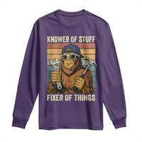 Knower Of Stuff Fixer Of Things Long Sleeve Shirt Mechanic Bigfoot Dad