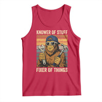 Knower Of Stuff Fixer Of Things Tank Top Mechanic Bigfoot Dad