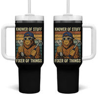 Knower Of Stuff Fixer Of Things Tumbler With Handle Mechanic Bigfoot Dad