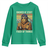 Knower Of Stuff Fixer Of Things Youth Sweatshirt Mechanic Bigfoot Dad