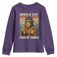 Knower Of Stuff Fixer Of Things Youth Sweatshirt Mechanic Bigfoot Dad