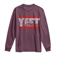 Yeet Funny Wrestling Slang Quote Tribal Art Blood Splatter Long Sleeve Shirt