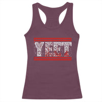 Yeet Funny Wrestling Slang Quote Tribal Art Blood Splatter Racerback Tank Top