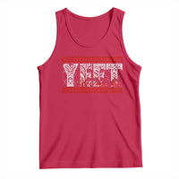 Yeet Funny Wrestling Slang Quote Tribal Art Blood Splatter Tank Top