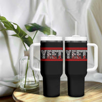Yeet Funny Wrestling Slang Quote Tribal Art Blood Splatter Tumbler With Handle