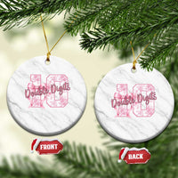 10th Birthday Ceramic Ornament Double Digits Pink Coquette Bow 10 Year Old Aesthetic