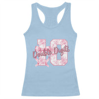10th Birthday Racerback Tank Top Double Digits Pink Coquette Bow 10 Year Old Aesthetic