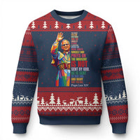 Pope Leo XIV No Kings Ugly Christmas Sweater You Cannot Follow Both Christ And The Cruelty Of Kings