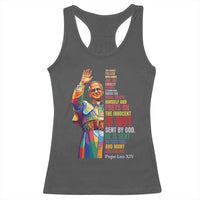 Pope Leo XIV No Kings Racerback Tank Top You Cannot Follow Both Christ And The Cruelty Of Kings