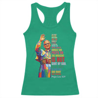 Pope Leo XIV No Kings Racerback Tank Top You Cannot Follow Both Christ And The Cruelty Of Kings