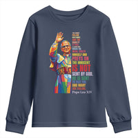 Pope Leo XIV No Kings Youth Sweatshirt You Cannot Follow Both Christ And The Cruelty Of Kings