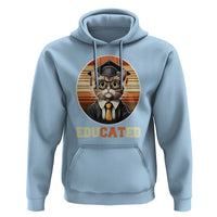 Funny Cat Hoodie Educated Graduation Academic Regalia Cap Gown - Wonder Print Shop