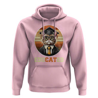 Funny Cat Hoodie Educated Graduation Academic Regalia Cap Gown - Wonder Print Shop