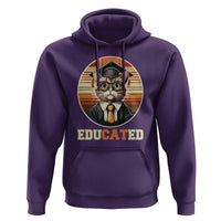 Funny Cat Hoodie Educated Graduation Academic Regalia Cap Gown - Wonder Print Shop