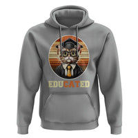 Funny Cat Hoodie Educated Graduation Academic Regalia Cap Gown - Wonder Print Shop