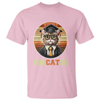Funny Cat T Shirt Educated Graduation Academic Regalia Cap Gown - Wonder Print Shop