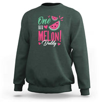 Dad Sweatshirt One In A Melon Daddy Birthday Funny Watermelon Summer Vacation - Wonder Print Shop