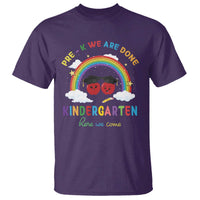 Graduation T Shirt Pre-K We Are Done Kindergarten Here We Come Rainbow - Wonder Print Shop