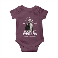 Funny Suck It England Baby Onesie 4th of July 1776 George Washington - Wonder Print Shop