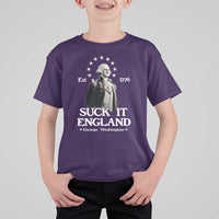 Funny Suck It England T Shirt For Kid 4th of July 1776 George Washington - Wonder Print Shop