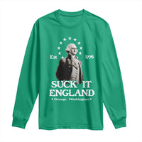 Funny Suck It England Long Sleeve Shirt 4th of July 1776 George Washington - Wonder Print Shop