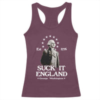 Funny Suck It England Racerback Tank Top 4th of July 1776 George Washington - Wonder Print Shop