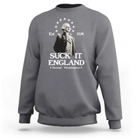 Funny Suck It England Sweatshirt 4th of July 1776 George Washington - Wonder Print Shop