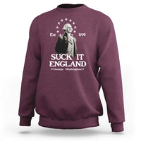 Funny Suck It England Sweatshirt 4th of July 1776 George Washington - Wonder Print Shop