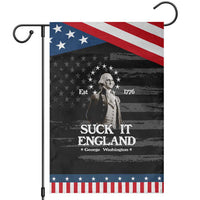 Funny Suck It England Patriotic Garden Flag 4th of July 1776 George Washington