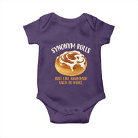 Funny Synonym Rolls Just Like Grammar Used To Make Baby Onesie Cinnamon Rolls Grammar Pun