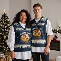 Funny Synonym Rolls Just Like Grammar Used To Make V-Neck Knit Sweater Vest Cinnamon Rolls Grammar Pun
