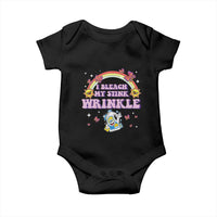 Funny I Bleach My Stink Wrinkle Baby Onesie Gag Adult Humor Rainbow Bleach Bottle - Wonder Print Shop