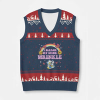 Funny I Bleach My Stink Wrinkle V-Neck Knit Sweater Vest Gag Adult Humor Rainbow Bleach Bottle - Wonder Print Shop