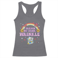 Funny I Bleach My Stink Wrinkle Racerback Tank Top Gag Adult Humor Rainbow Bleach Bottle - Wonder Print Shop