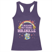 Funny I Bleach My Stink Wrinkle Racerback Tank Top Gag Adult Humor Rainbow Bleach Bottle - Wonder Print Shop